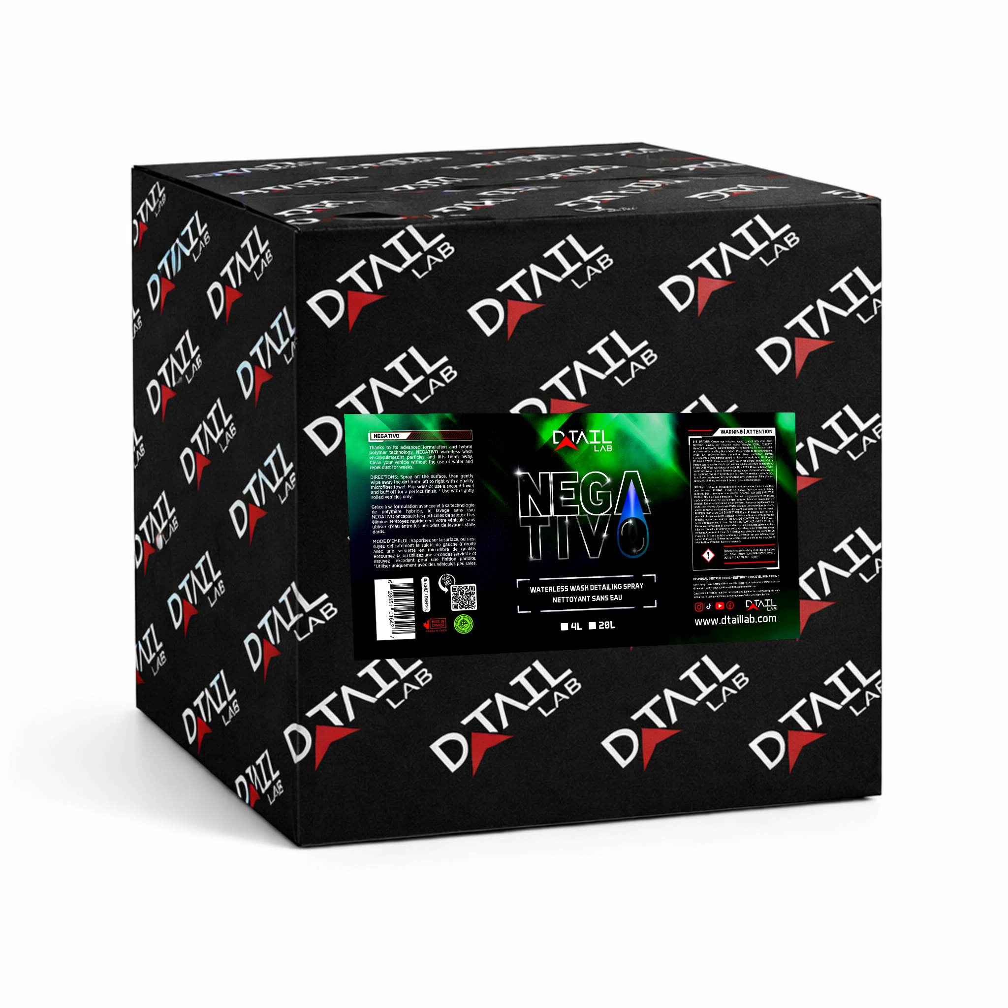 4L - NEGATIVO Waterless Wash Detailing Spray — waterless wash spray, professional bulk case | D-TAIL LAB