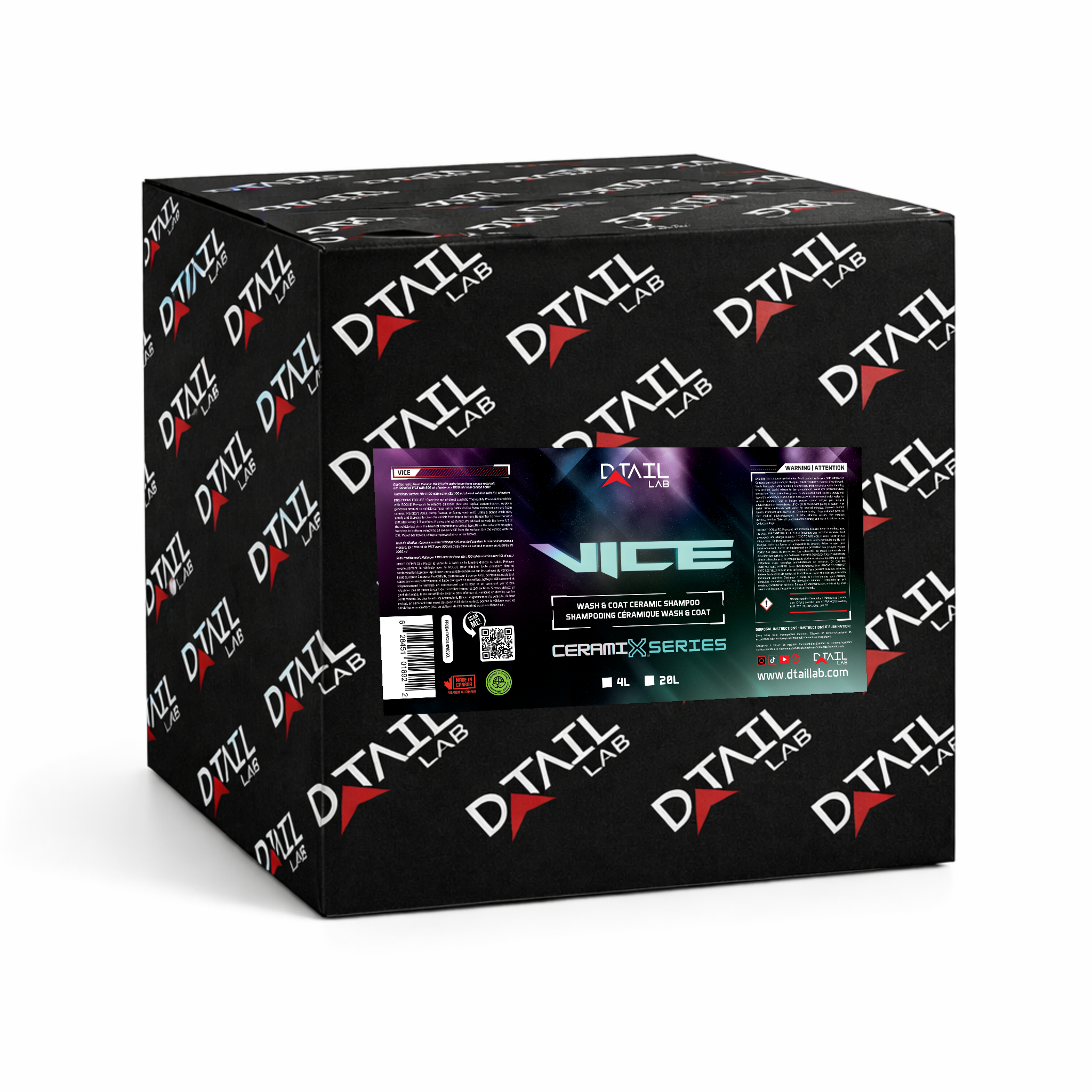 CASE of 4x4L - VICE Wash & Coat Ceramic Shampoo - SOAPS & SHAMPOOS - D-Tail Lab