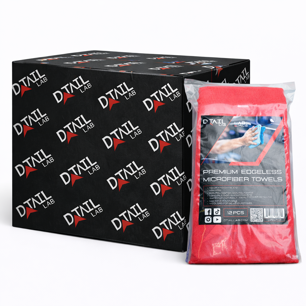Edgeless 420 GSM Microfiber Towels (4-colors-12-pcs) — edgeless microfiber towel, professional bulk case | D-TAIL LAB