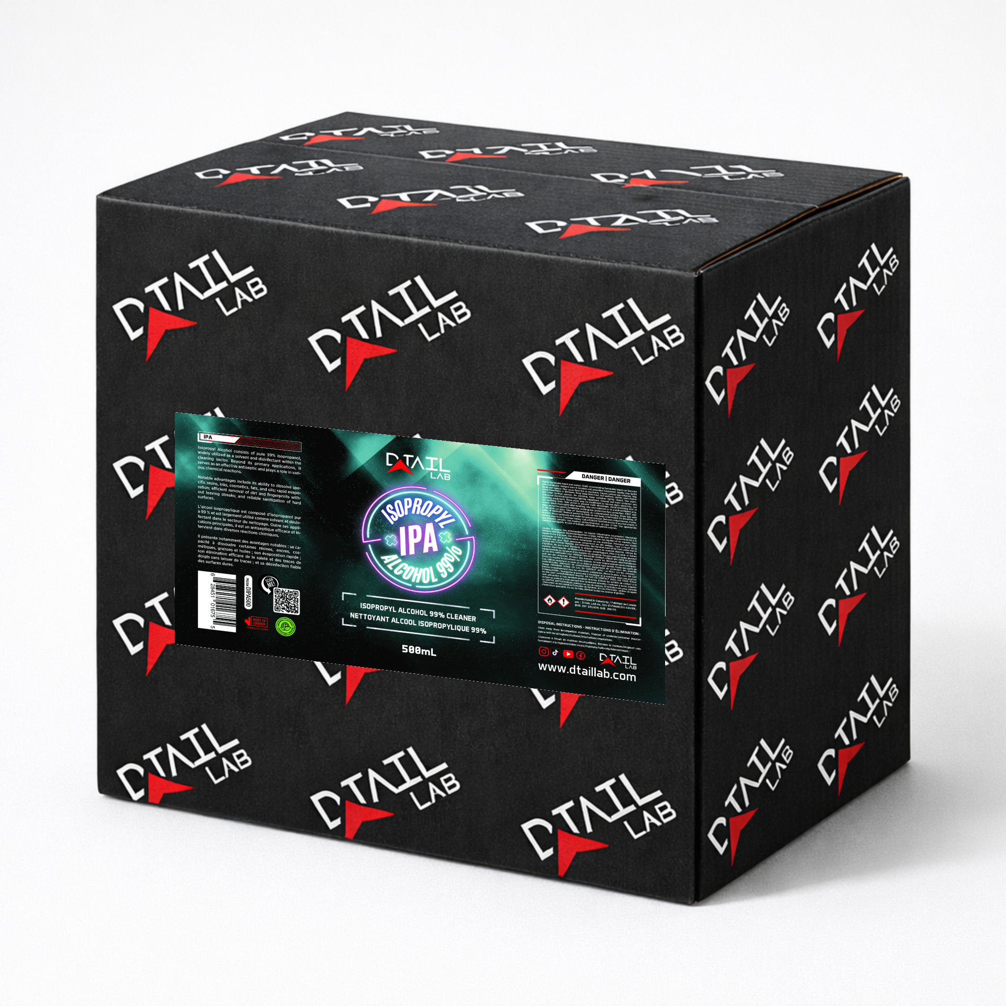 500mL - IPA Isopropyl Alcohol ( Isopropanol 99% ) — professional bulk case | D-TAIL LAB