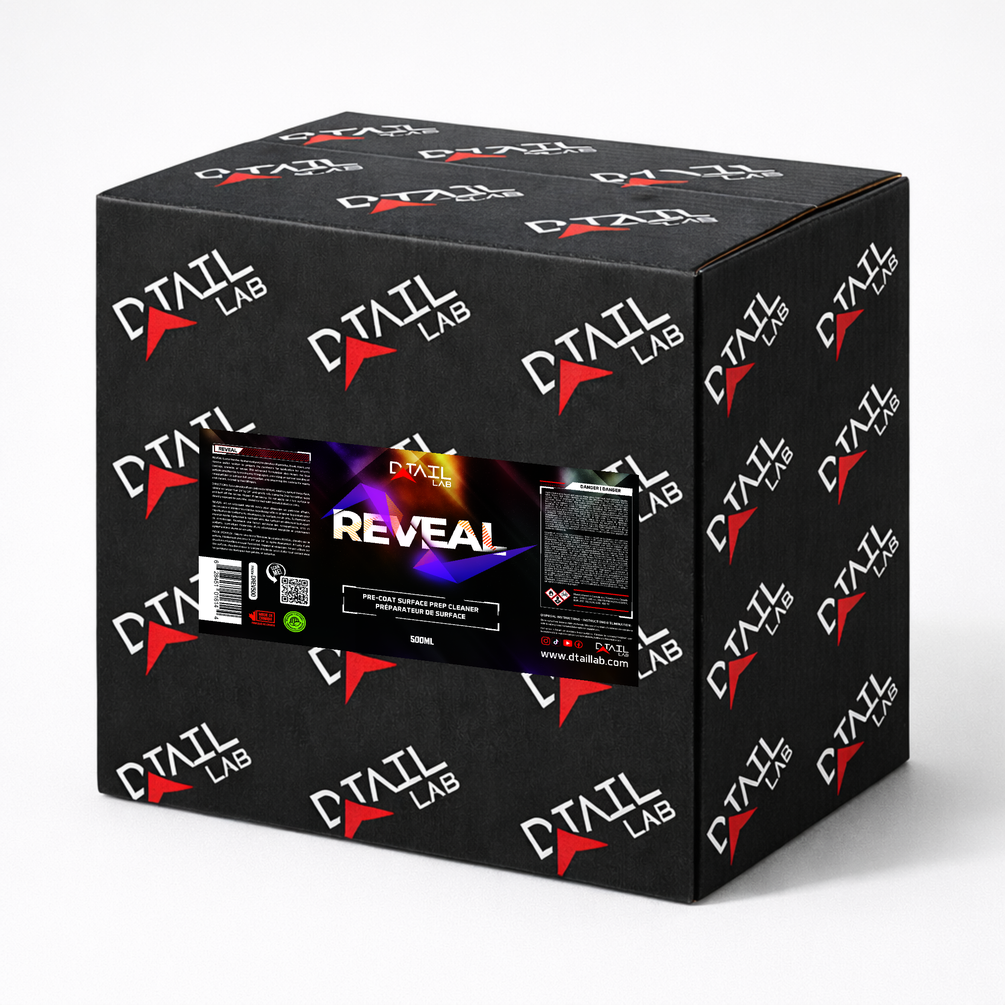 500mL - REVEAL Pre-Coat Surface Prep Cleaner — panel wipe and surface prep solvent, professional bulk case | D-TAIL LAB