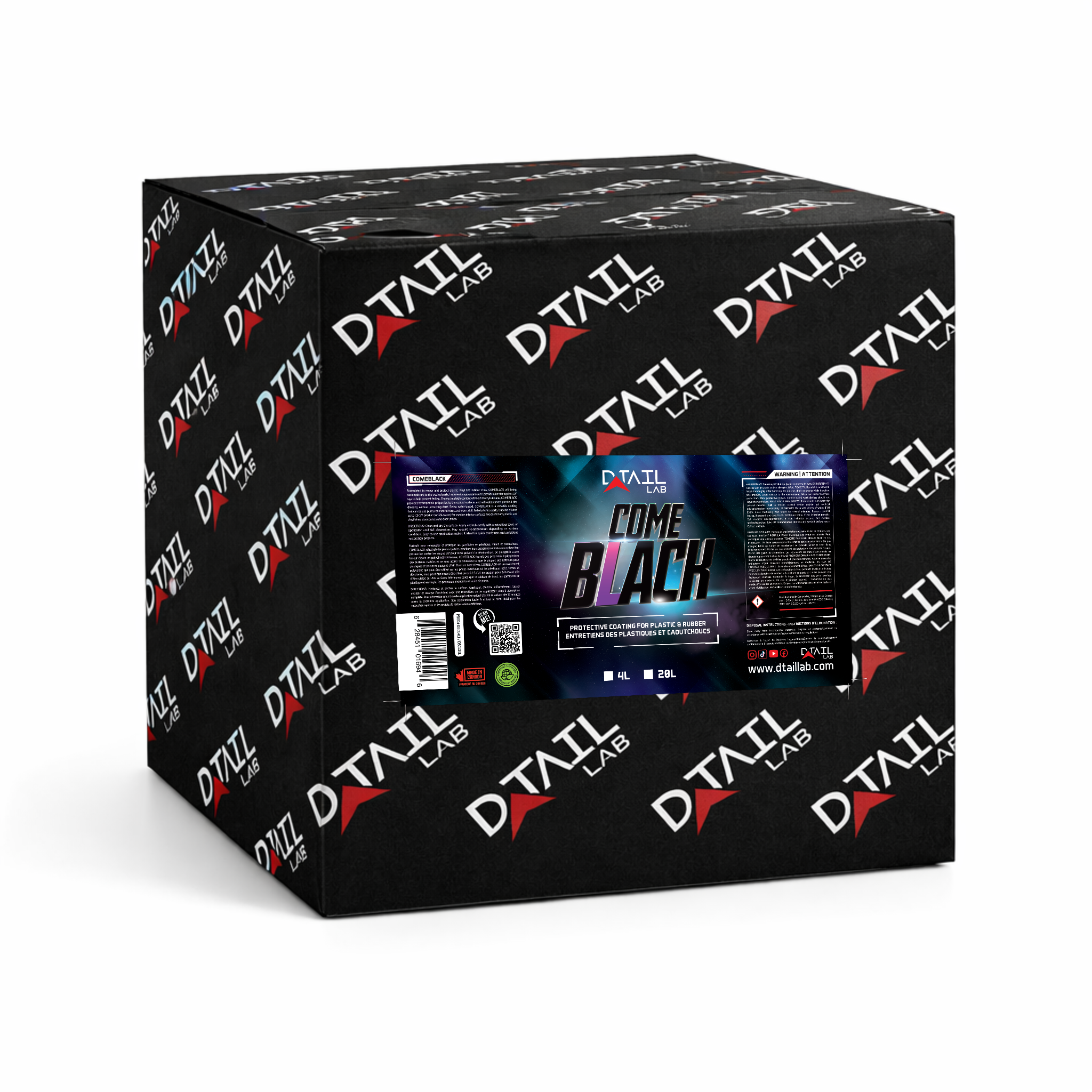 4L - COMEBLACK Plastic & Rubber Trim Coating — plastic and rubber trim coating, professional bulk case | D-TAIL LAB