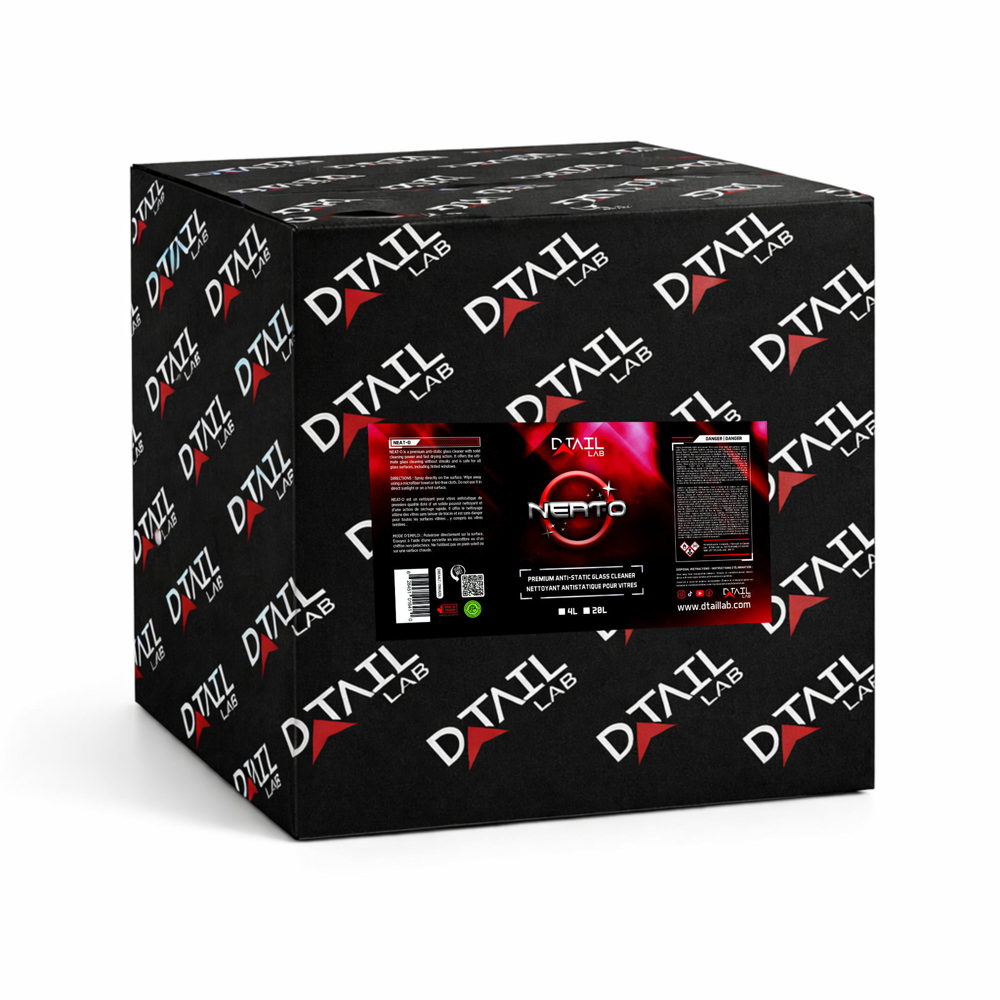 CASE of 4x4L - NEAT-O Premium Anti-Static Glass Cleaner - GLASS - D-Tail Lab