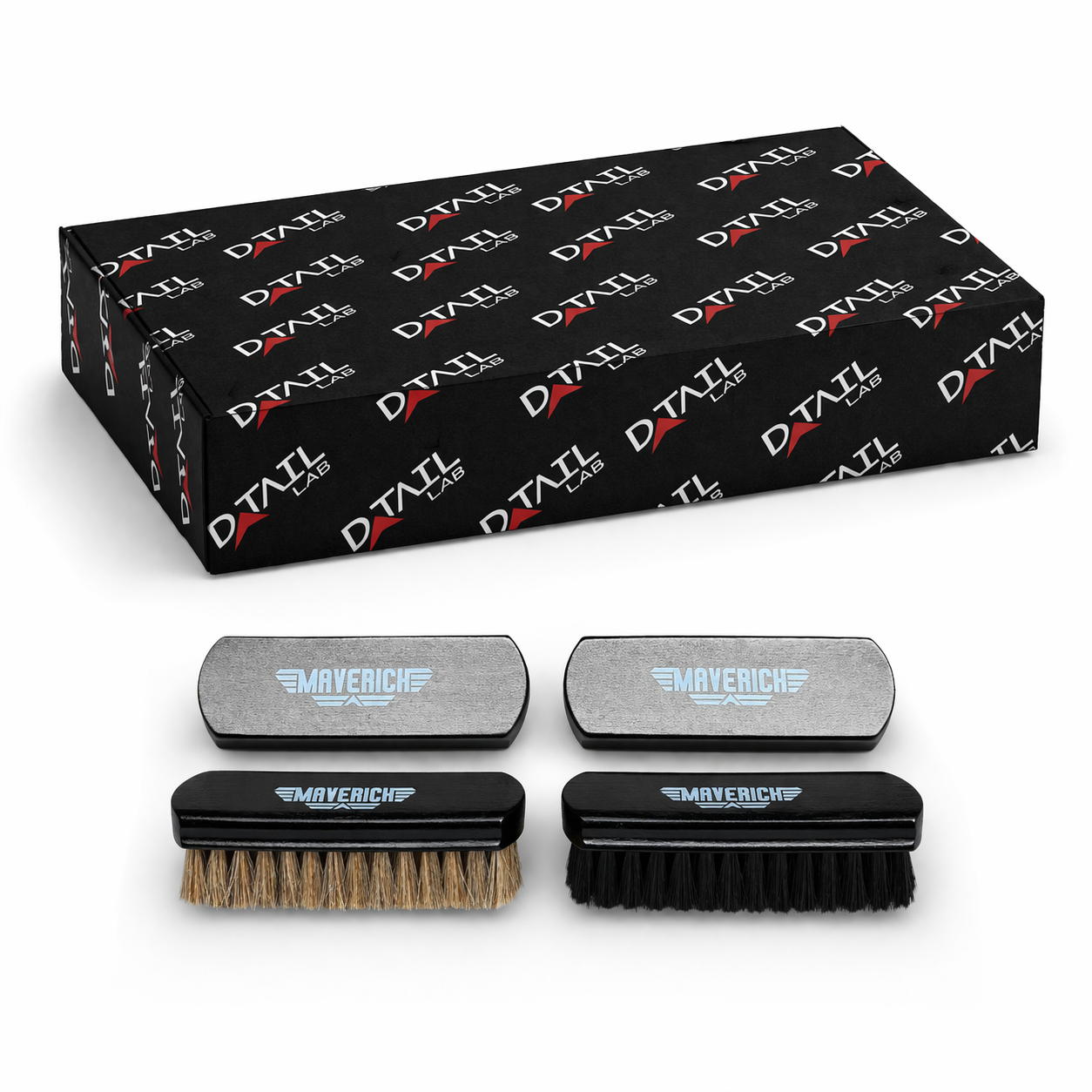 MAVERICK Leather & Fabric Brush Set - 2 PCS — interior leather and fabric cleaning brush, professional bulk case | D-TAIL LAB