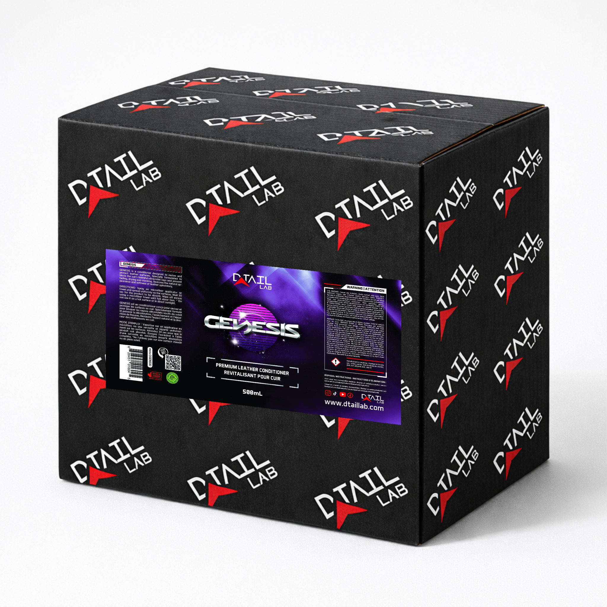 CASE of 6x500mL - GENESIS Premium Leather Conditioner - LEATHER AND FABRIC - D-Tail Lab