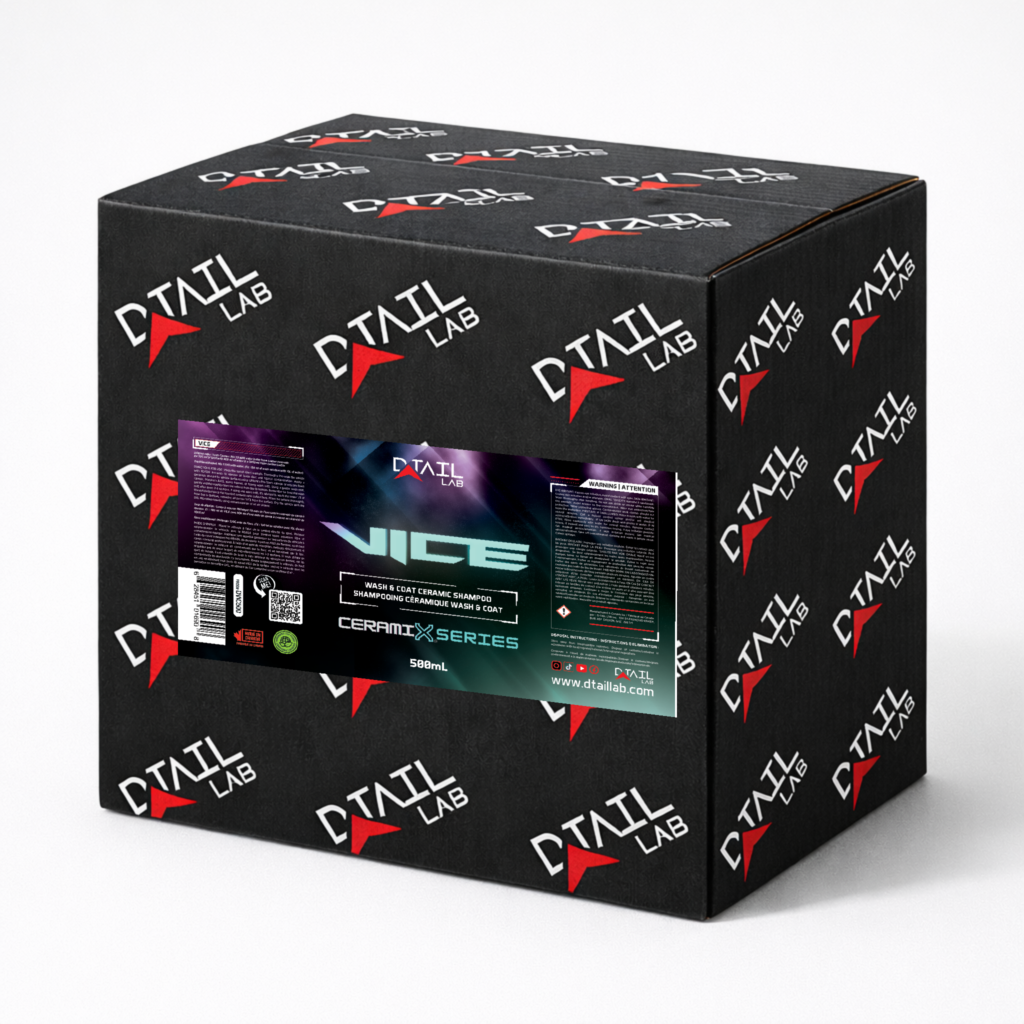 CASE of 6x500mL - VICE Wash & Coat Ceramic Shampoo - SOAPS & SHAMPOOS - D-Tail Lab