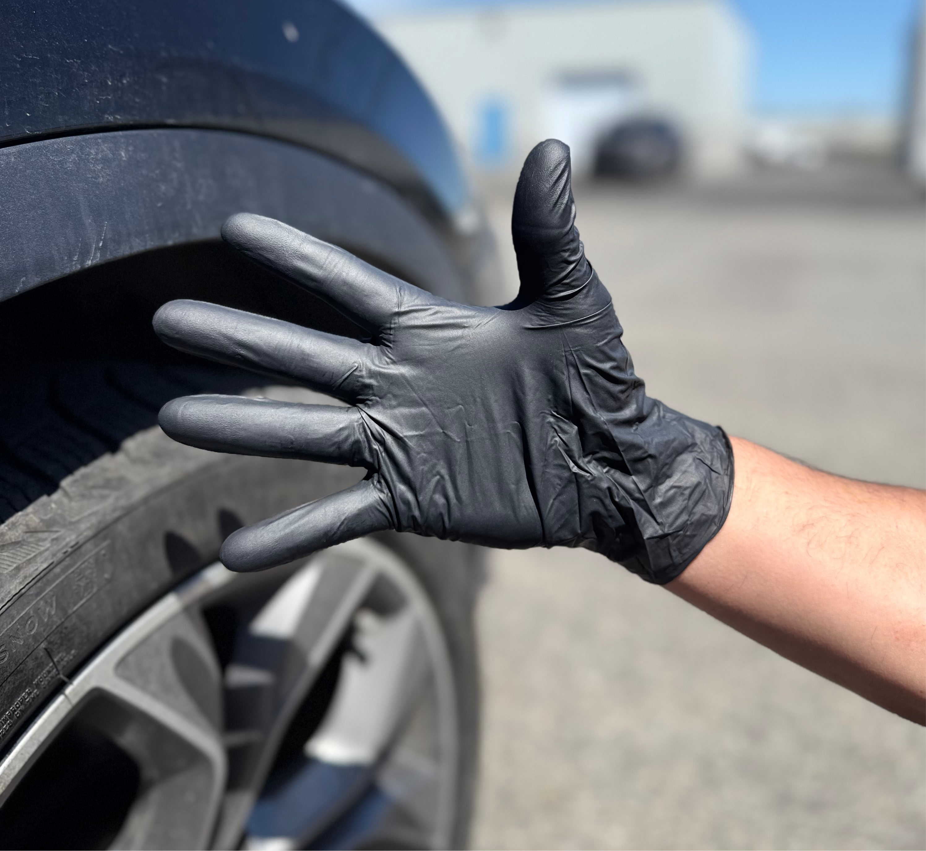 Guantes de nitrilo negros sin polvo