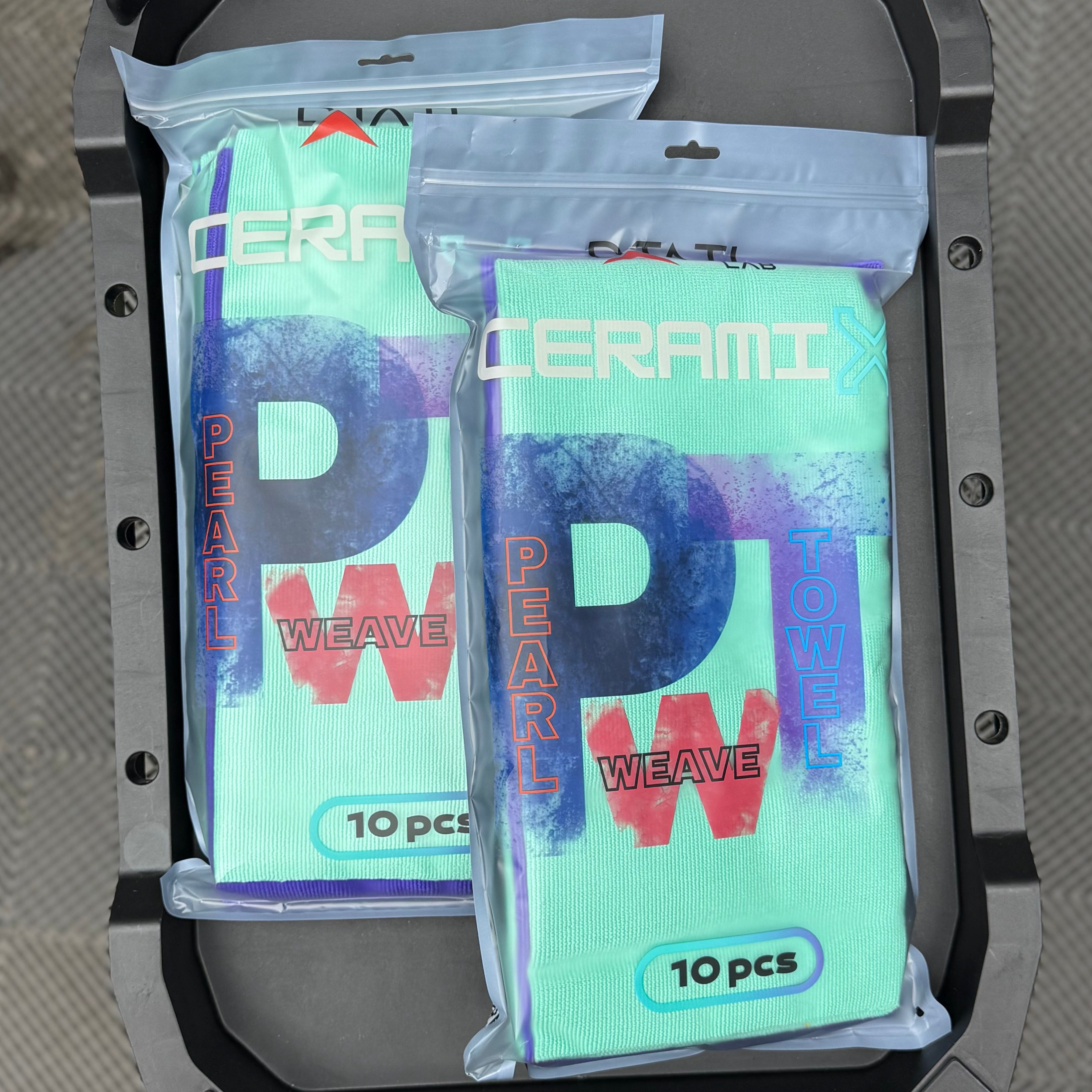 Pearl Weave Edgeless Microfiber Towels - 400 GSM 2 colors - 10 pcs