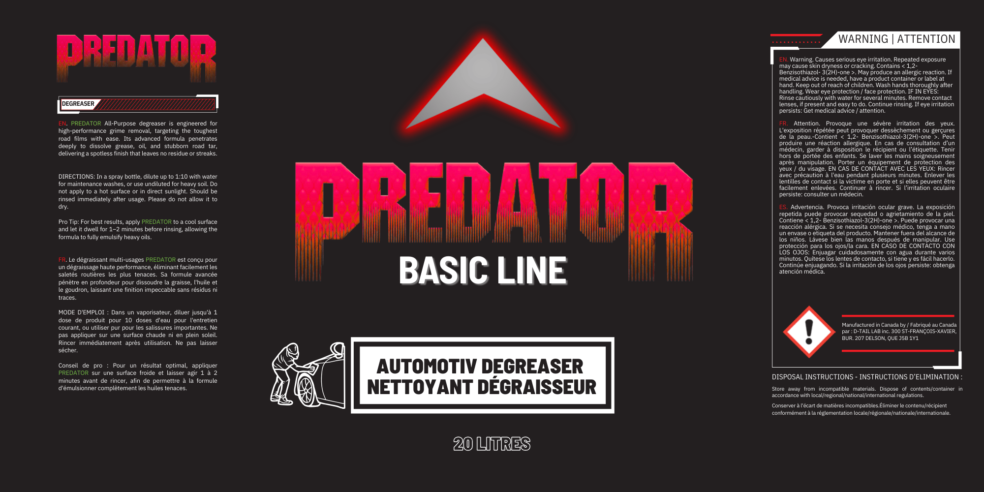 PREDATOR Carwash Degreaser - ALL PURPOSE CLEANERS - D-Tail Lab