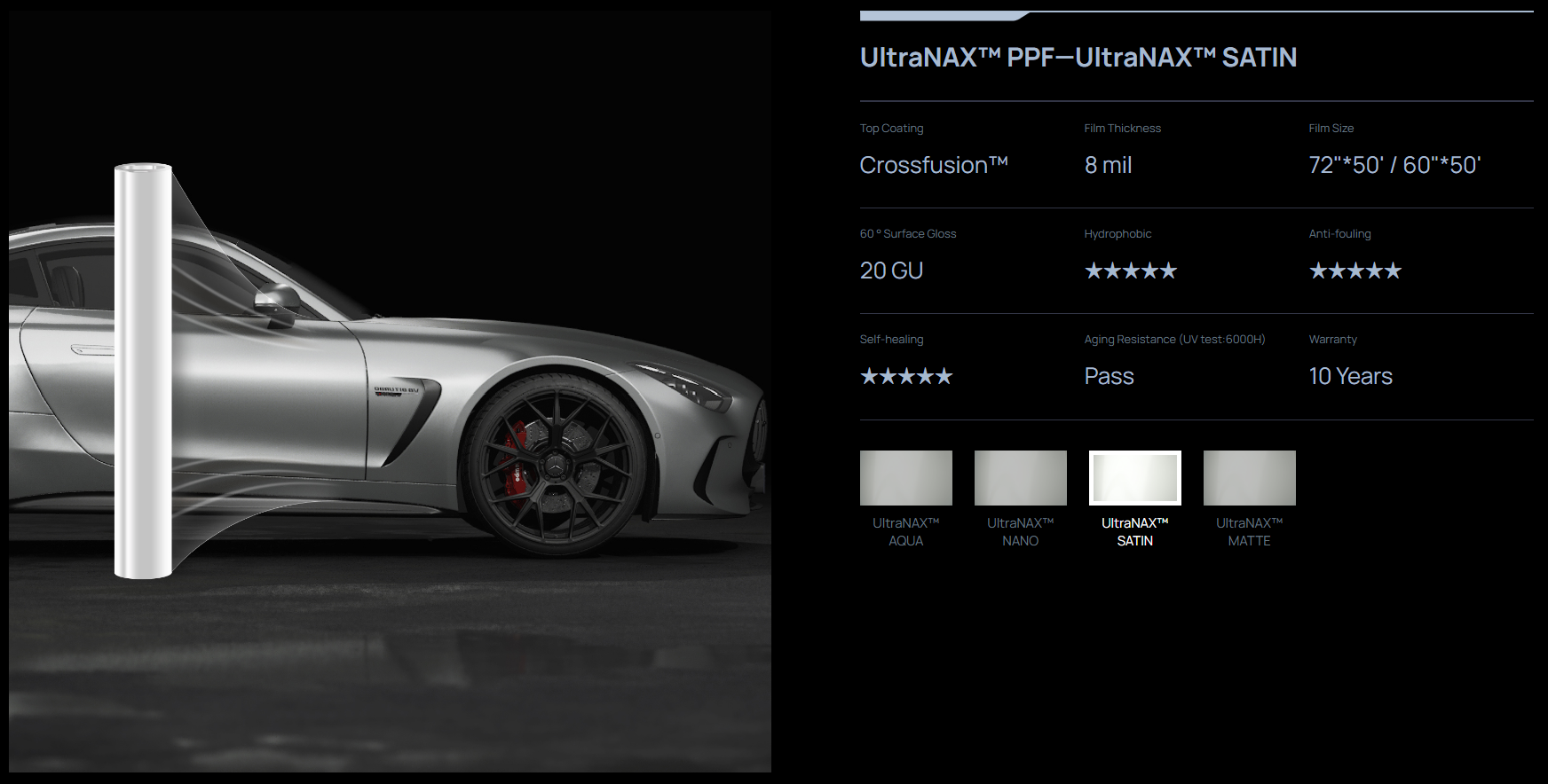 UltraNAX™ SATIN PPF — product view