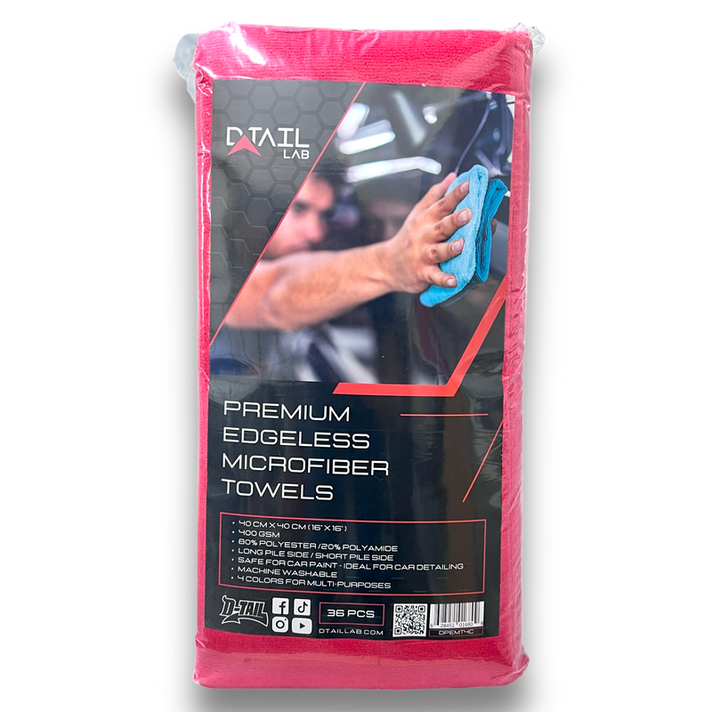 D-TAIL PREMIUM Edgeless Microfiber Towels 400 GSM - 36 PACK