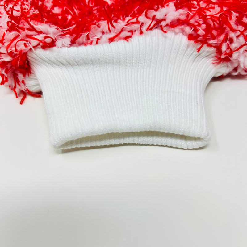 D-TAIL Red & White Microfiber Wash mitt